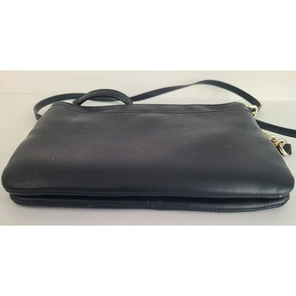 Karl Lagerfeld Black Leather Crossbody Purse With Bow - Picture 6 of 11